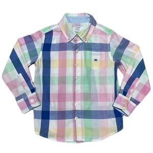 CROWN & IVY Boys Button Down Long Sleeve Dress Shirt Size 4